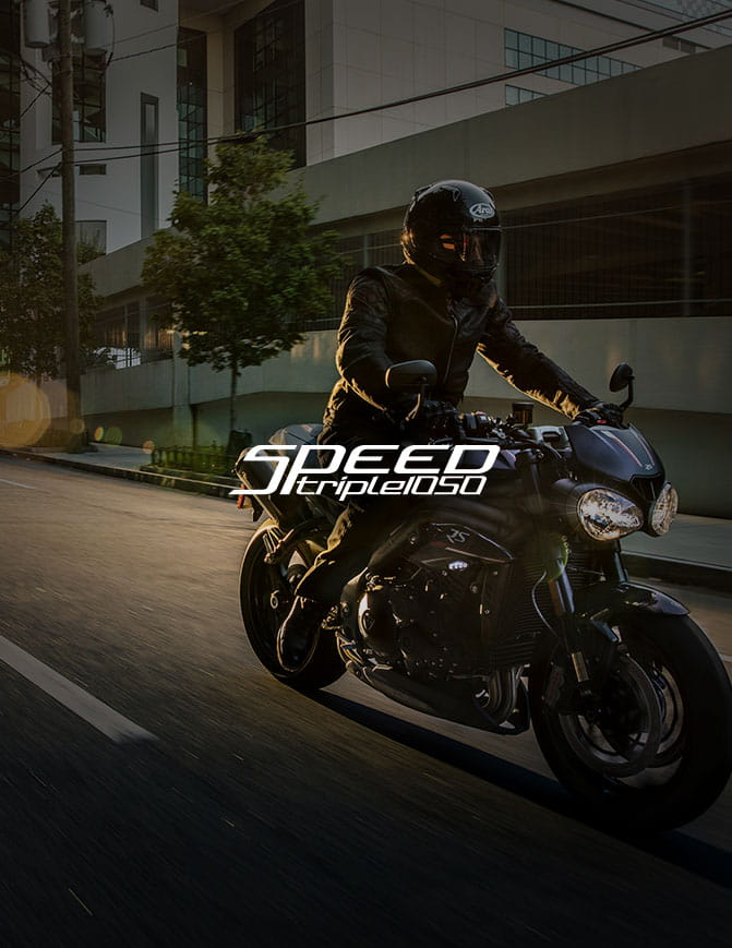 Speed series bike with text overlay saying speed triple